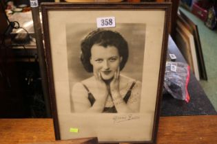 Framed Sepia Photograph of Gracie Fields signed and dedicated