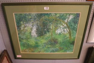 Large Framed and Glazed Pastel of a Forest scene unsigned 58 x 45cm