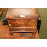 Walnut sewing box with fitted interior over cabriole legs