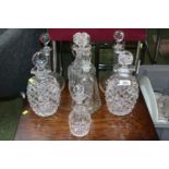 Good collection of assorted 19thC and later Crystal and glass decanters (7)