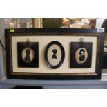Collection of late 19thC Silhouettes in rectangular frame