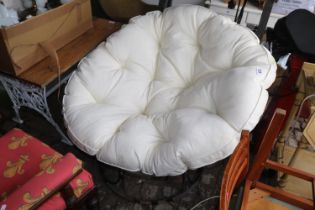 Large Circular upholstered button back Conservatory chair