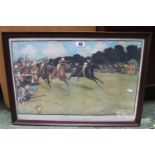 Cecil Aldin "The Bluemarket Races - The Start" Framed Contemporary Print. Measures 66cm by 48cm.