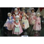 Collection of Royal Doulton figurines to include Lily, Goody Two Shoes, Dinky Do, Babie, Tootles &