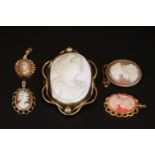 Collection of 9ct and other Opal Cameos and Pendants