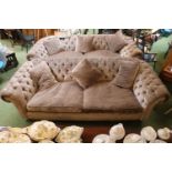 Very Large Velour Chesterfield button back sofa 275cm in Length