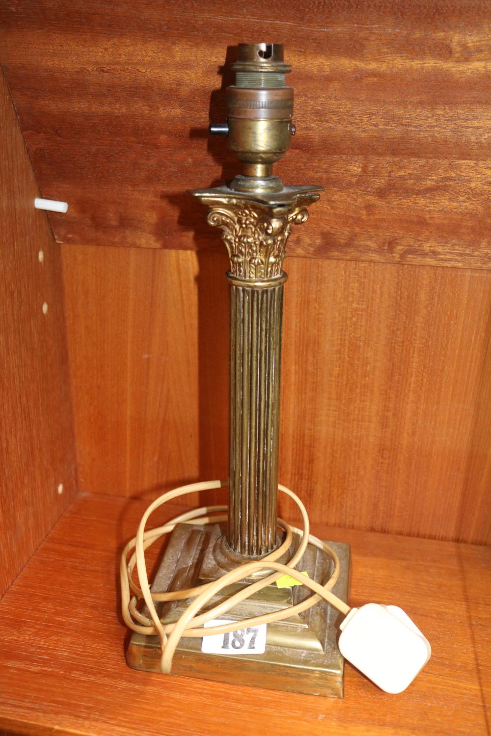 Brass Corinthian column table Lamp