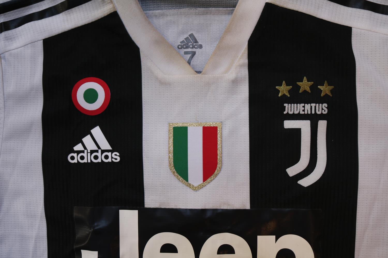 CRISTIANO RONALDO 2019 SUPERCOPPA MATCH WORN #7 JUVENTUS JERSEY An Adidas brand jersey worn by - Image 2 of 6