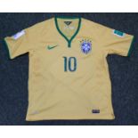 NEYMAR 2014 FIFA WORLD CUP MATCH WORN BRAZIL JERSEY - BRAZIL v CAMEROON On offer is a Nike brand