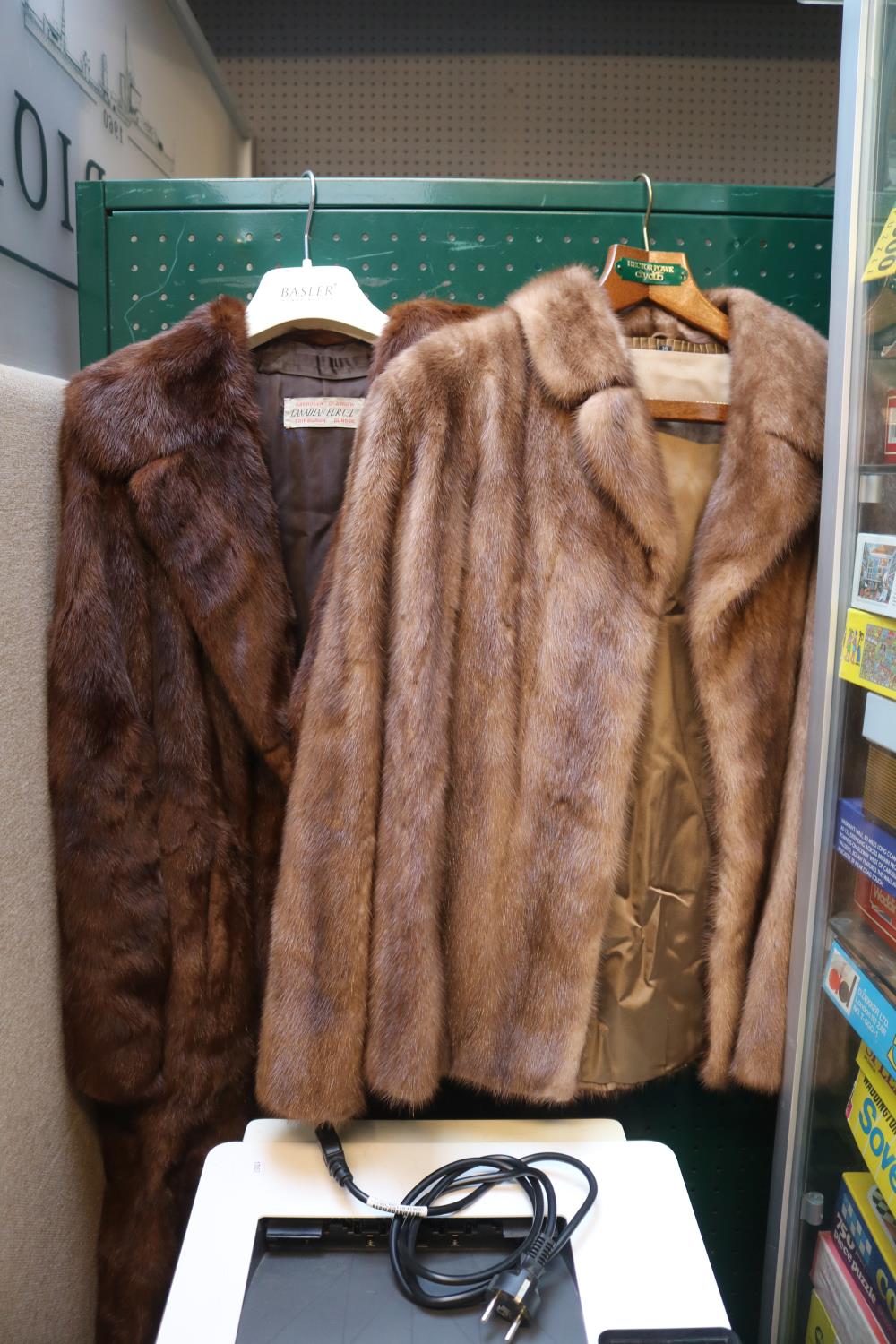 2 Vintage Fur Coats with covers