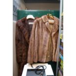 2 Vintage Fur Coats with covers