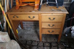 Oak Desk with Brass drop handles