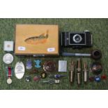 Collection of assorted Small collectables to include Normandy Medal miniature, Kodak Bantam etc