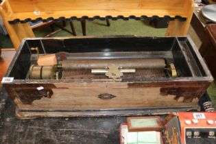 Large 19thC Swiss Music Box for Repair 71cm in Length