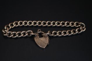 Early 20thC 9ct Gold Bracelet with Padlock 10.2g total weight