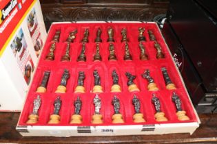 Cased Metal Medieval style Chess set