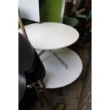 2 Eames style Allermuir Circular tables with Chrome bases