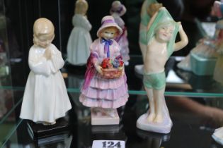 3 Royal Doulton figurines to include Greta HN1485, Bedtime & To Bed HN 1805