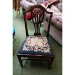 Set of 4 Mahogany framed dining chairs with drop in seats