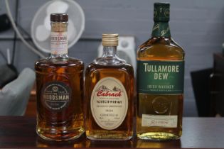 3 Bottles of Whisky to include Tullamore Dey Irish Whiskey, The Woodsman Blended Scotch Whisky