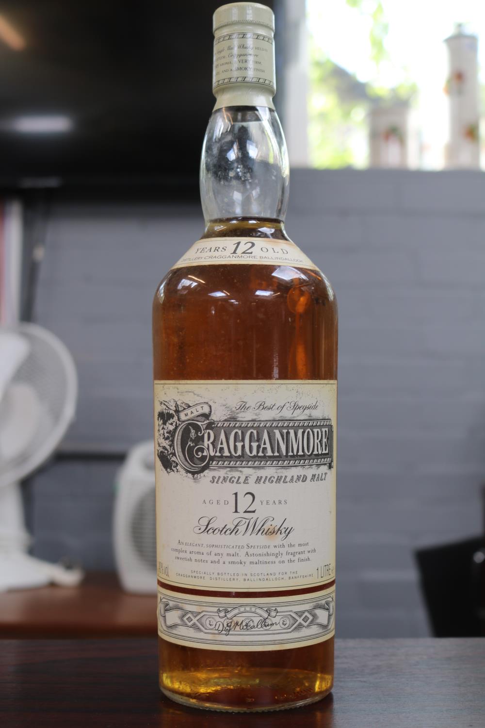 Cragganmore Single Highland Malt Aged 12 Years Scotch Whisky 1 Litre