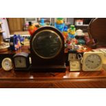 Edwardian Domed mantel clock and a collection of assorted clocks