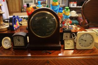 Edwardian Domed mantel clock and a collection of assorted clocks