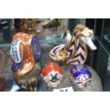 Collection of Royal Crown Derby Paperweights to include Snake, Sea Horse, Ladybird and Scarab