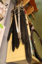 Collection of assorted Novelty Swords in scabbards