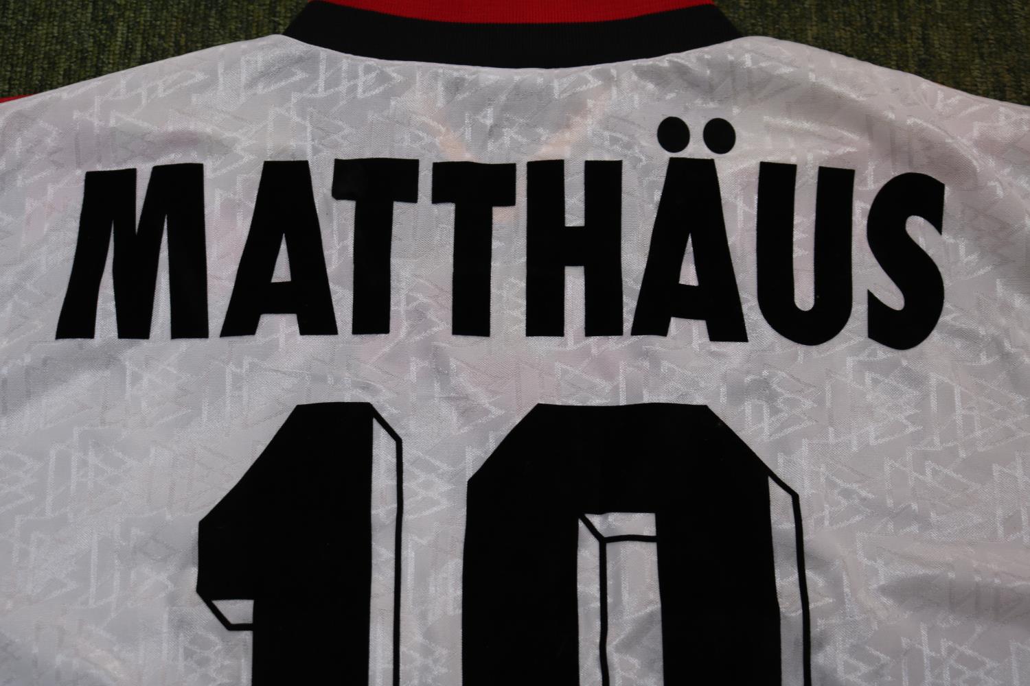LOTHAR MATTHAUS 1994 FIFA WORLD CUP MATCH WORN #10 GERMANY JERSEY The white short-sleeved jersey was - Image 7 of 7