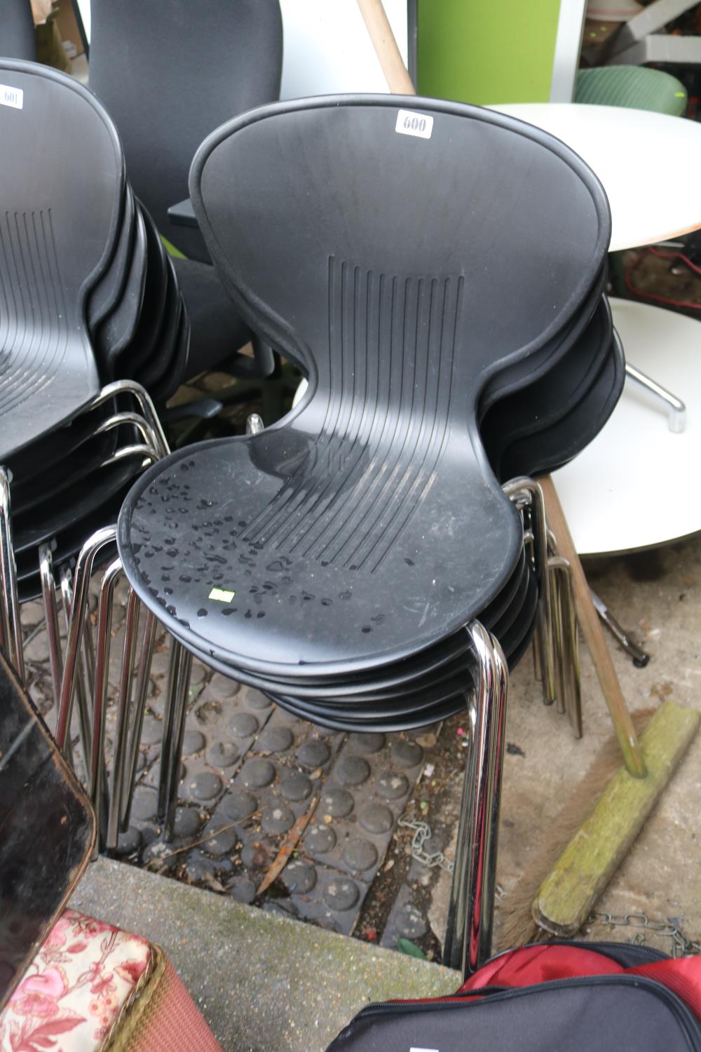 Set of 6 Mid Century Design stacking chairs