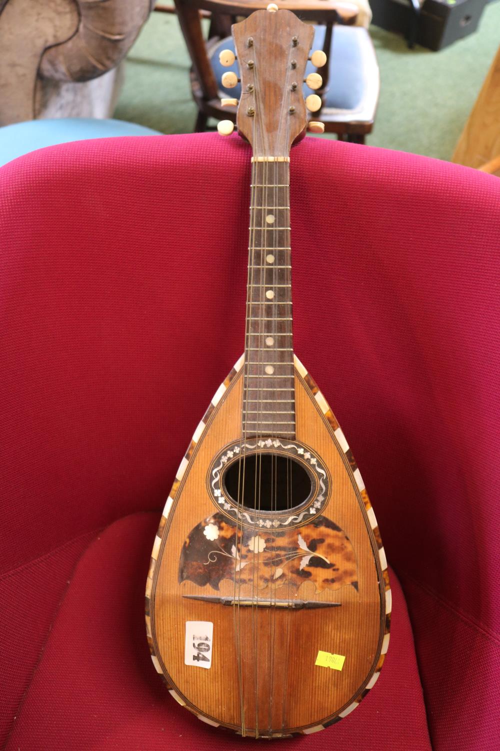 Good quality Mandolin with paper label to interior 'Stridente Fabrica Mandolini Via Antonio 22