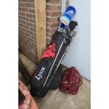 Lynx Golf Caddy with assorted Golf Clubs