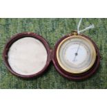 FRENCH MADE BRASS CASED ANEROID BAROMETER Early 20th c. Holosteric Barometer by Pertuis, Holot &