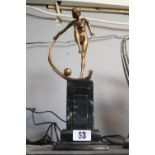 Art Deco Style Nude sculpture of a Dancer mounted on rectangular base