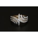 Good Quality 9ct Gold Diamond set Ladies Ring Size J 2.4g total weight