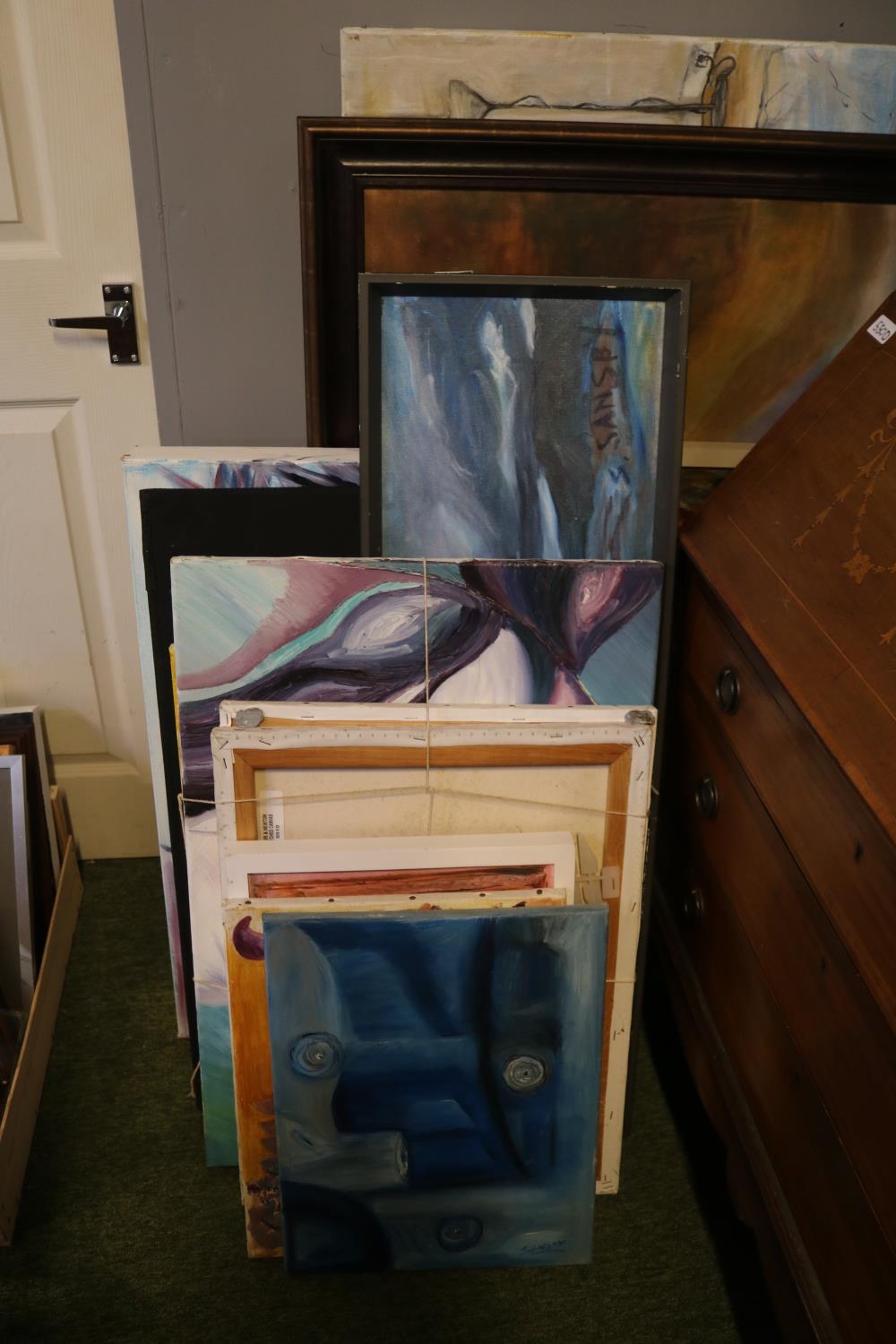Framed collection of assorted Amateur Art Oil and Acrylic on canvas pictures