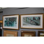 2 Framed Limited edition signed prints by Andrew Hutchinson depicting Hedgehog and Wren