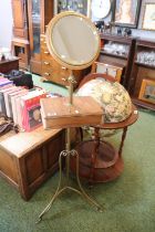 19thC Gentlemen's Shaving stand over Brass base with circular adjustable mirror