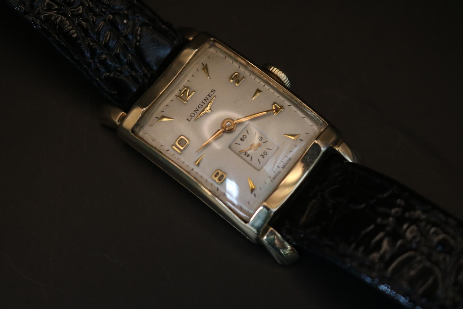 Longines 10K Gold filled Gents/Ladies watch on strap C.1950 in working order - Image 2 of 2