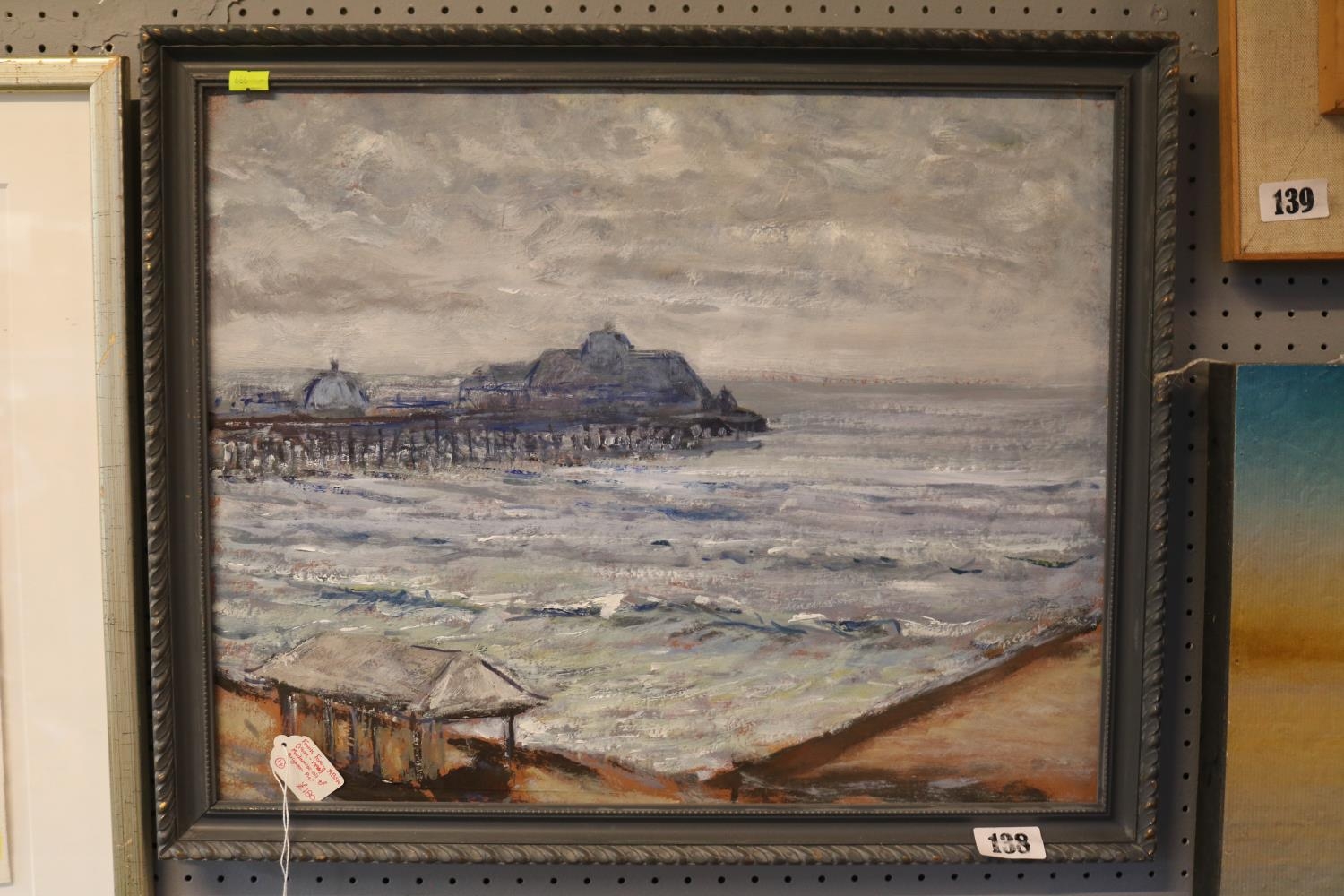 Frank Forty RBSA 1902 - 1996 Impressionist Oil on board of Brighton Pier 50 x 40cm