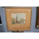 Framed Watercolour entitled Westleton Mill Suffolk by Albert Ribbans 1953