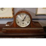 Oak cased Westminster Chimes Mantel clock with numeral dial