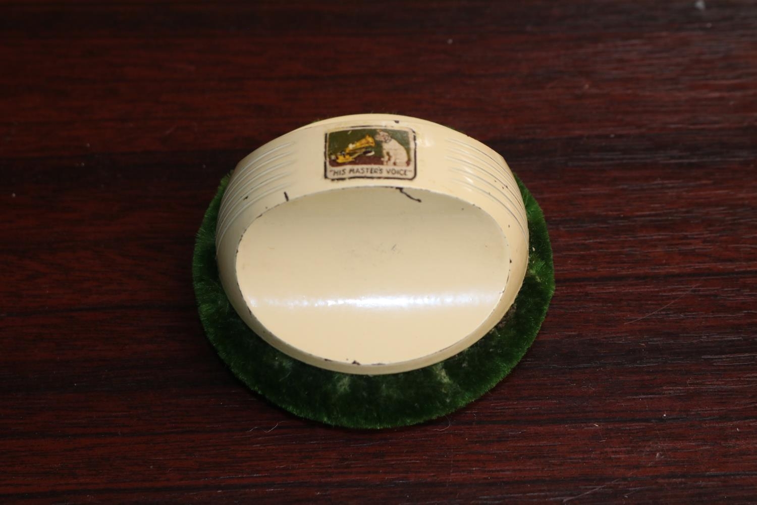 His Master Voice Rare Cream Record polisher with green velvet