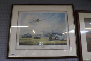 Debut at Duxford by J W Mitchell 300 of 450 signed by Air Commodore H I Cozens and the artist