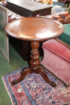 Good Quality Mahogany Circular Silver table with turned base and carved tripod legs