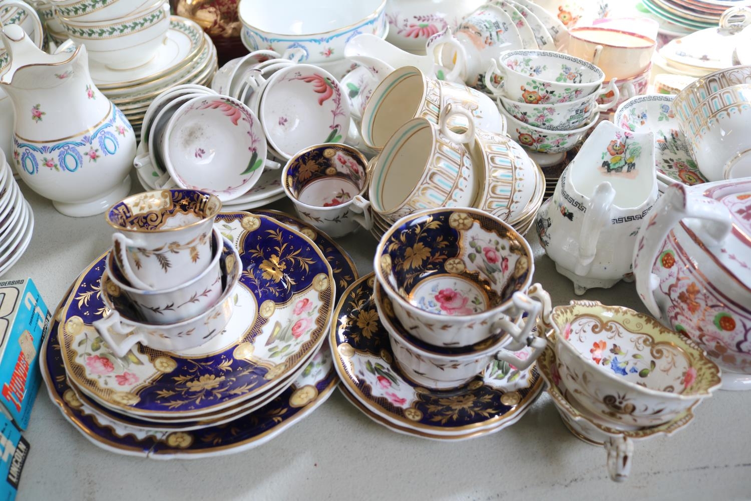 Extensive collection of English Tea cups and saucers Teapots, Spode, H & R Daniel, New hall etc - Image 4 of 9