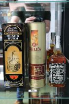 Bottle of Black Bush Irish Whisky 750ml, Bells Extra Special and a Bottle of Jack Daniels 70cl.