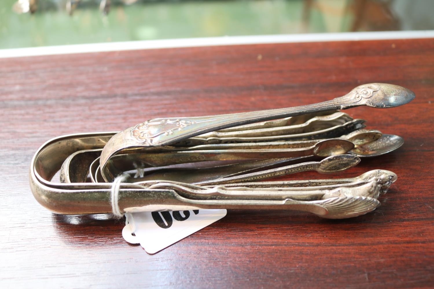 Collection of Six Silver Sugar Tongs 270g total weight
