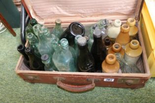 Case of assorted Codd and other bottles inc. J Beckett of Barnsley, William Hill of Glasgow etc